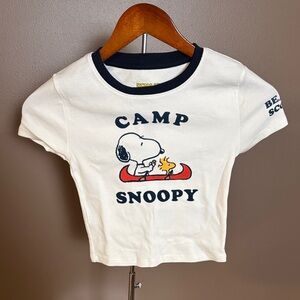 Aeropostale Camp Snoopy Kids T-Shirt - White and Black